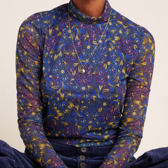 Anthropologie Tops - Anthropologie | Printed Mesh Top